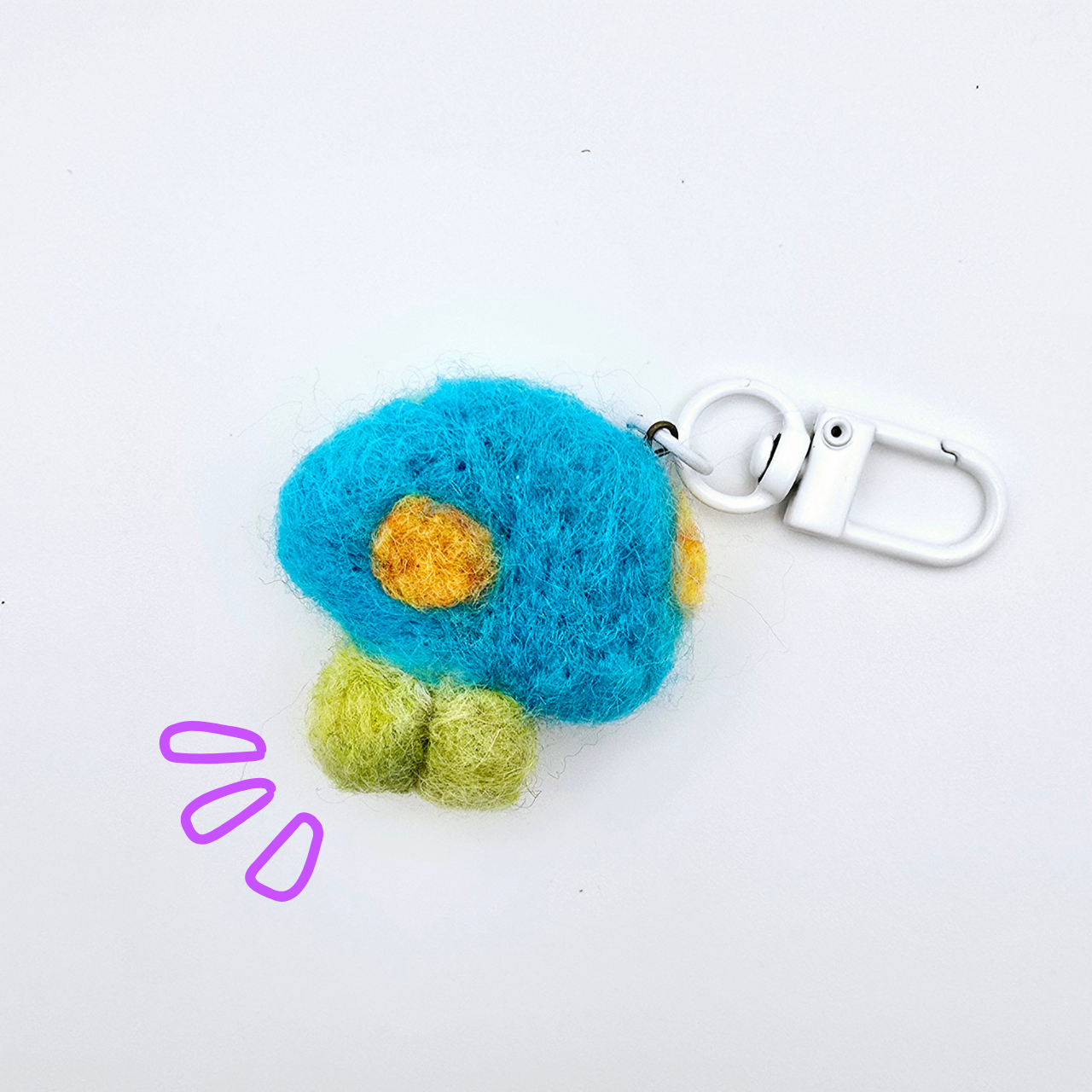 Blue Felted Booty Mushroom