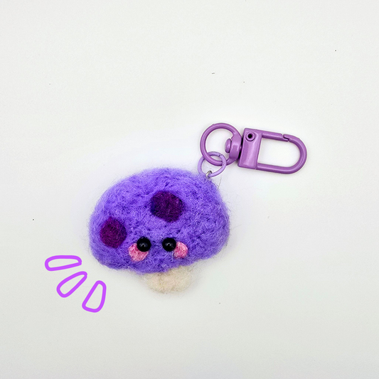Purple Felted Booty Mushroom