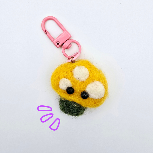 Yellow Felted Booty Mushroom