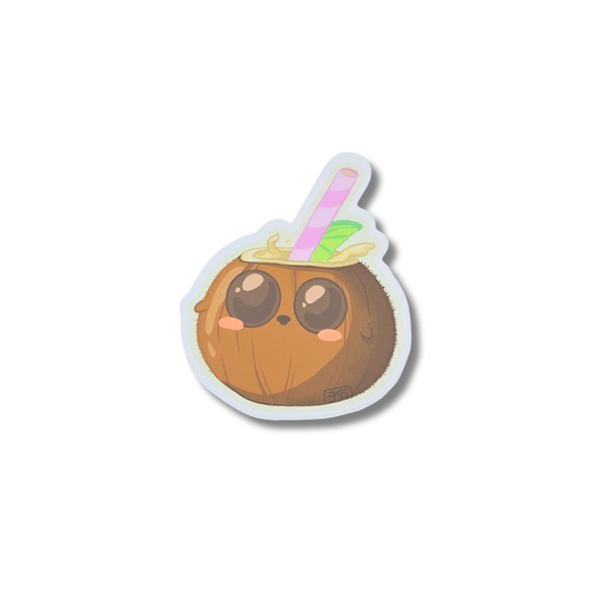 Kawii coconut vinyl sticker