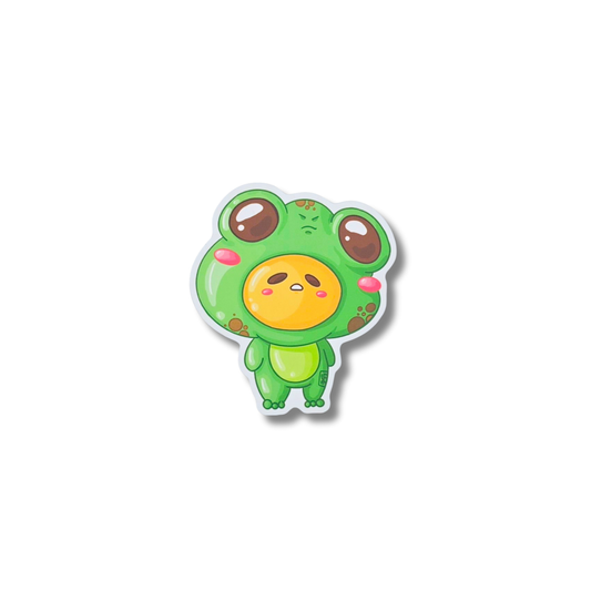 Tired Frog matte vinyl sticker