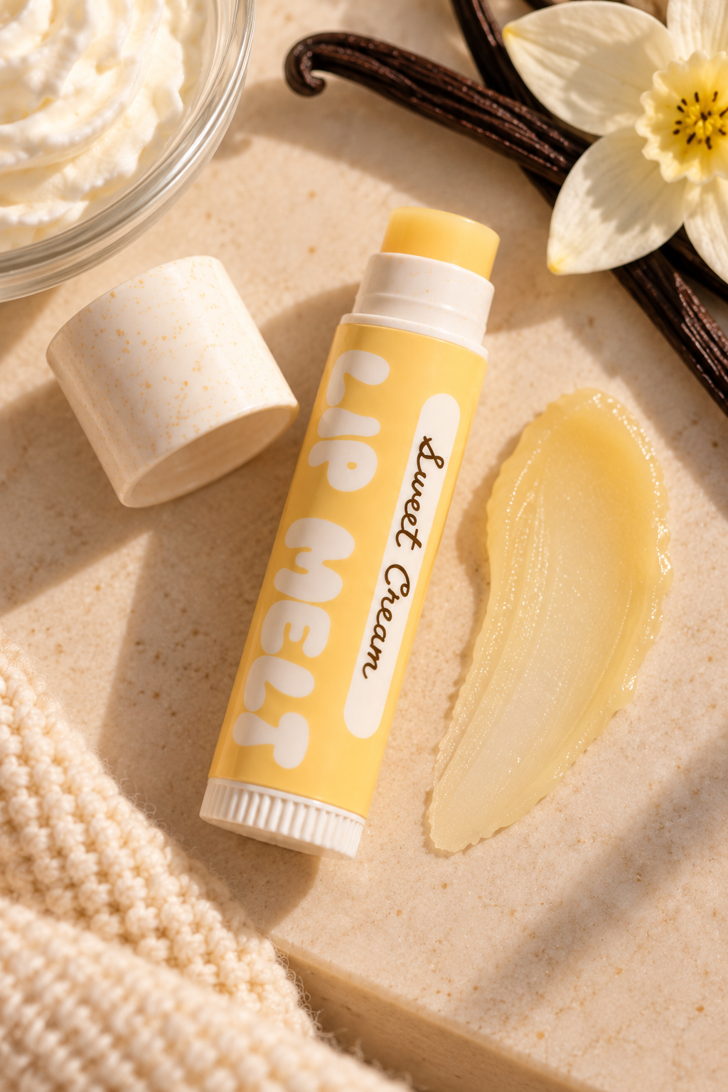 Organic Lip Melt, Lip Butter - Sweet Cream