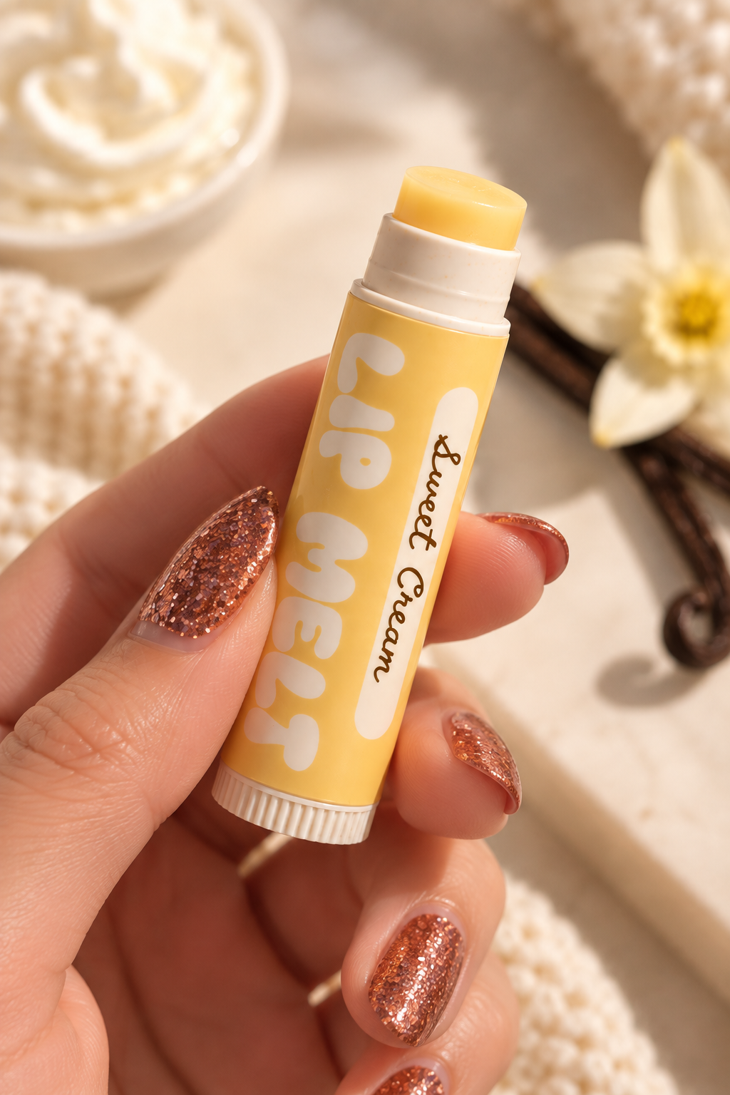 Organic Lip Melt, Lip Butter - Sweet Cream