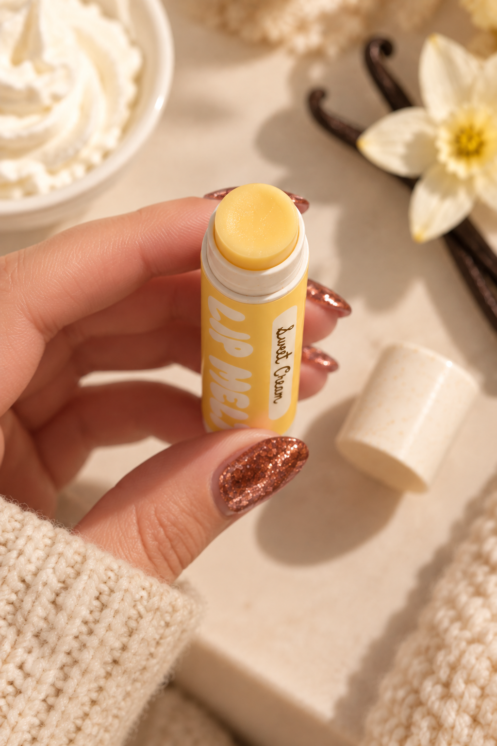 Organic Lip Melt, Lip Butter - Sweet Cream