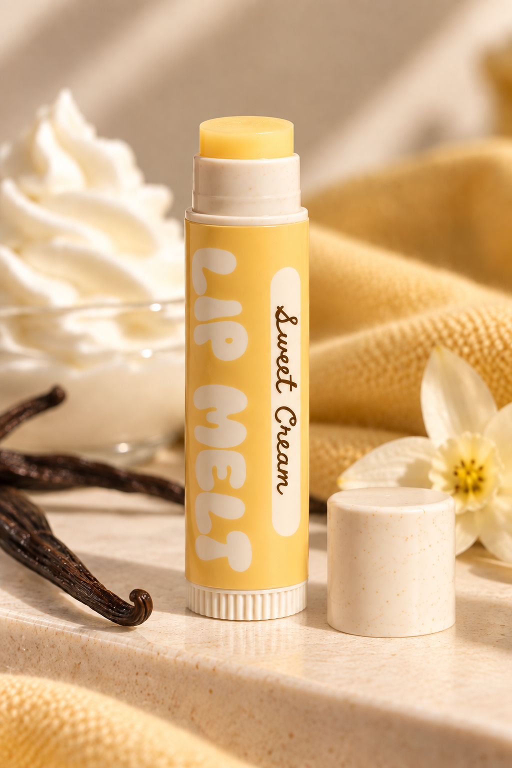 Organic Lip Melt, Lip Butter - Sweet Cream